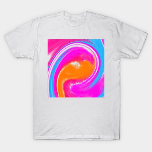 Pink blue watercolor fluid art T-Shirt by Simplecooldesignss